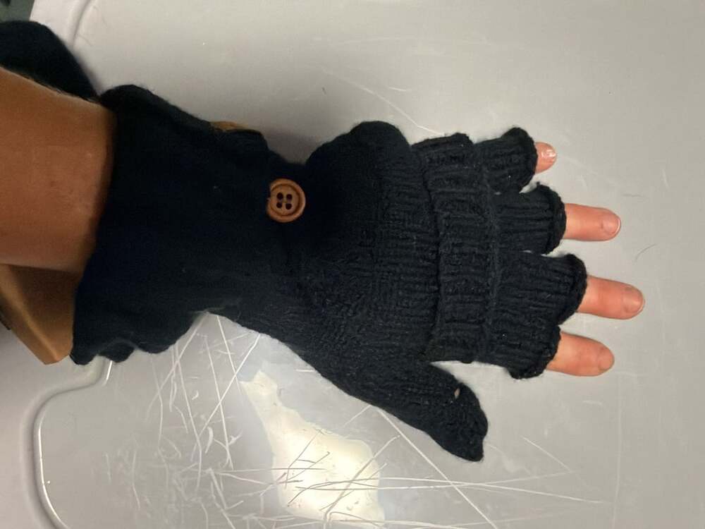 Women's Knitted Fingerless with Thumb Hole Long Sleeve Mitten Gloves